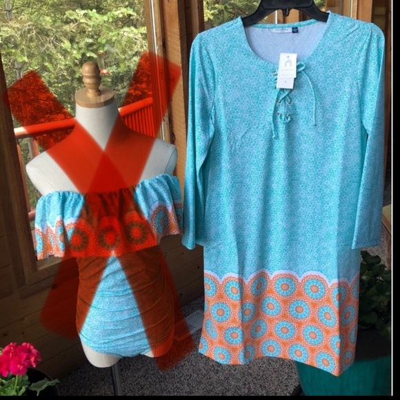 Cabana life Cover-Up Dress Aqua Citrus - Picture 4 of 4